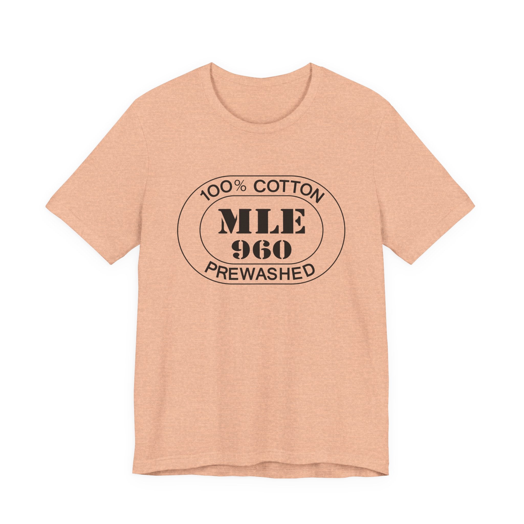 Maldives Airport Oval tee in heather peach, front view
