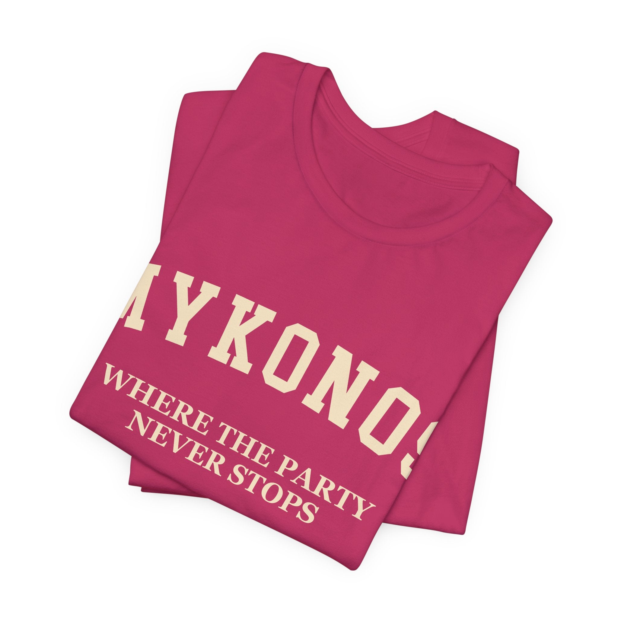 Mykonos Collegiate — 100% Cotton Premium Unisex T-Shirt | BY CHARLES