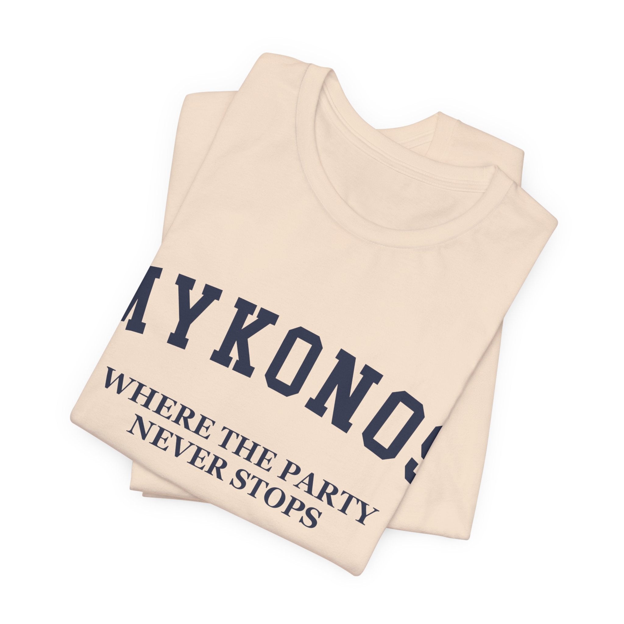Mykonos Collegiate — 100% Cotton Premium Unisex T-Shirt | BY CHARLES