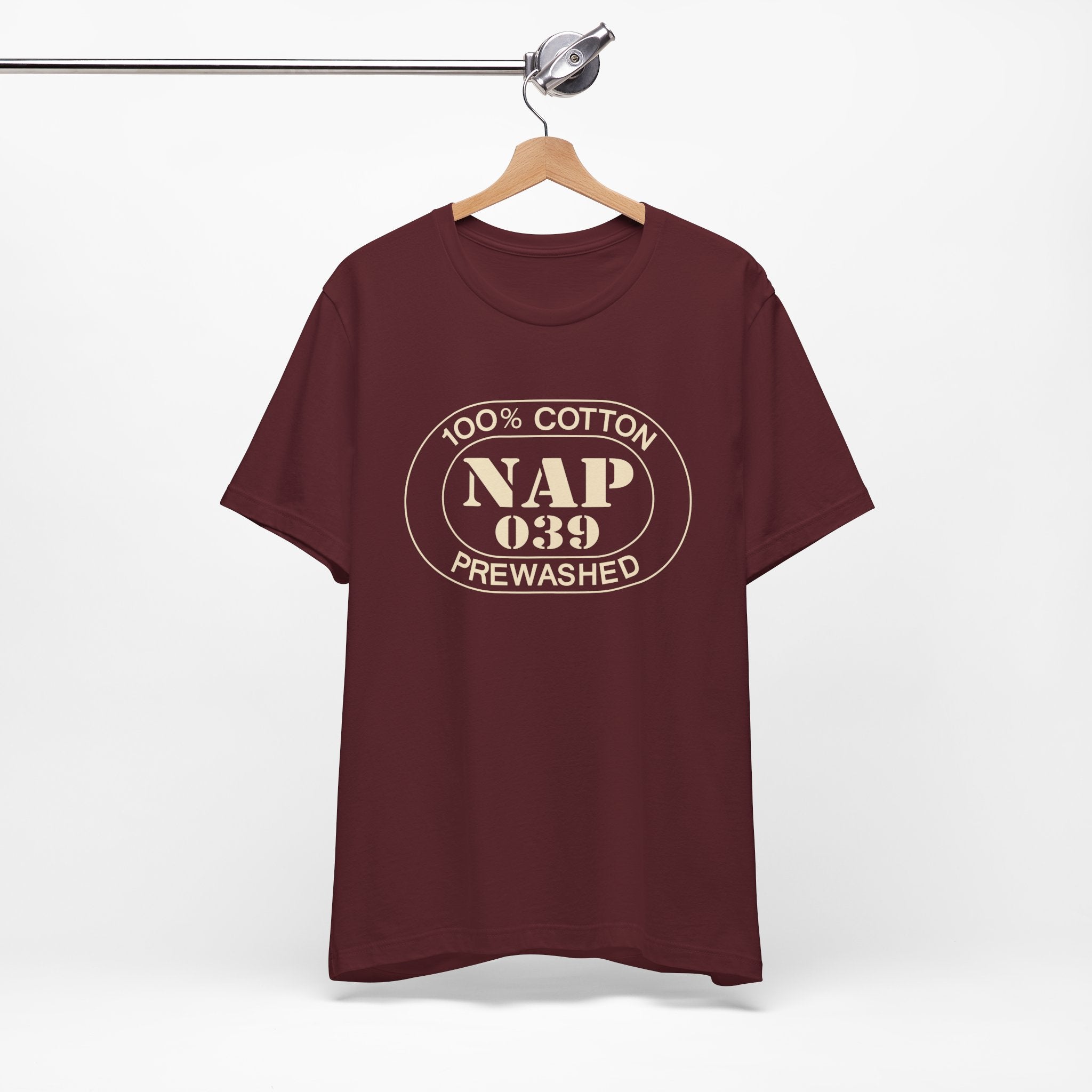 Positano Airport Oval tee in maroon, alternate view