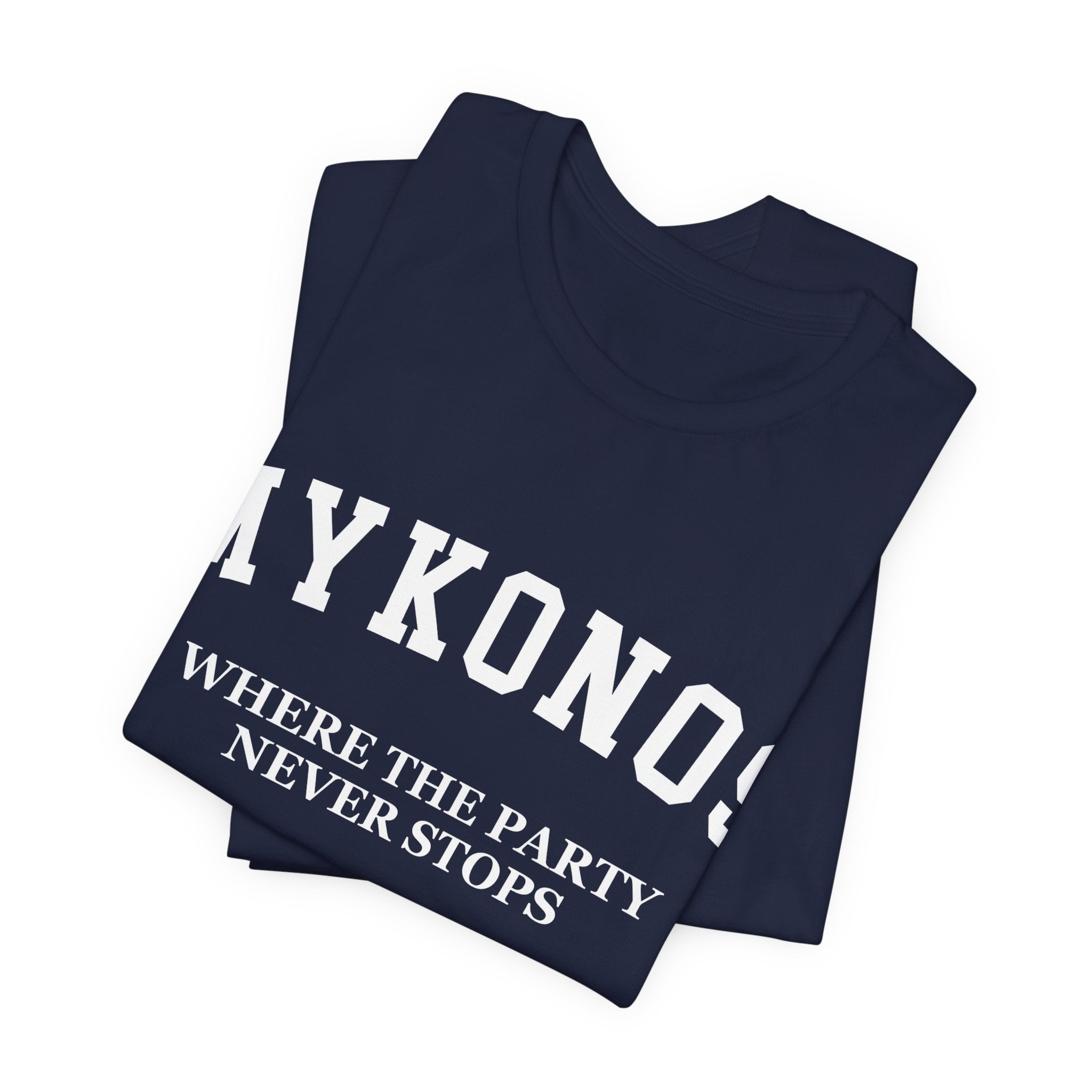 Mykonos Collegiate — 100% Cotton Premium Unisex T-Shirt | BY CHARLES