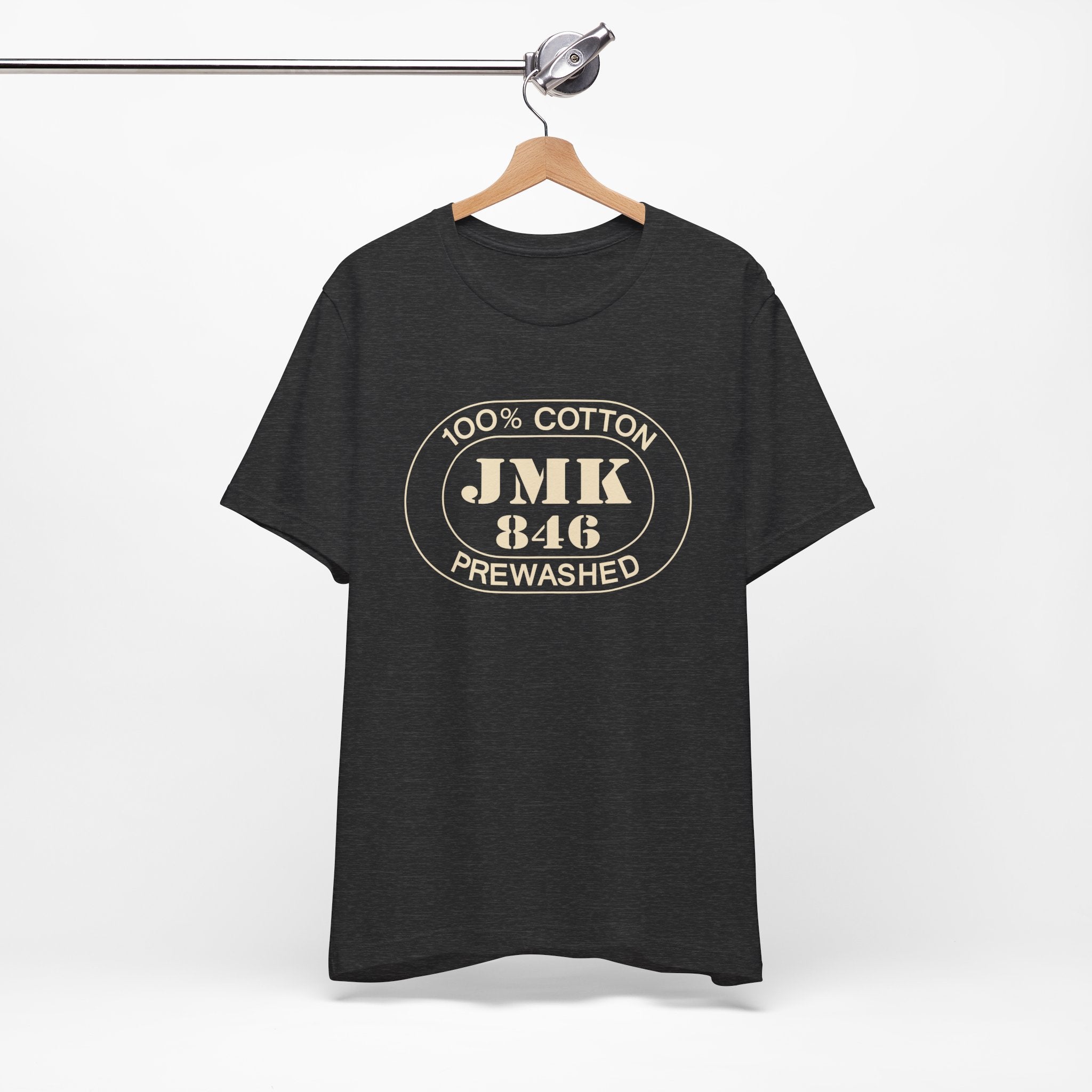 Mykonos Airport Oval tee in dark grey heather, alternate view