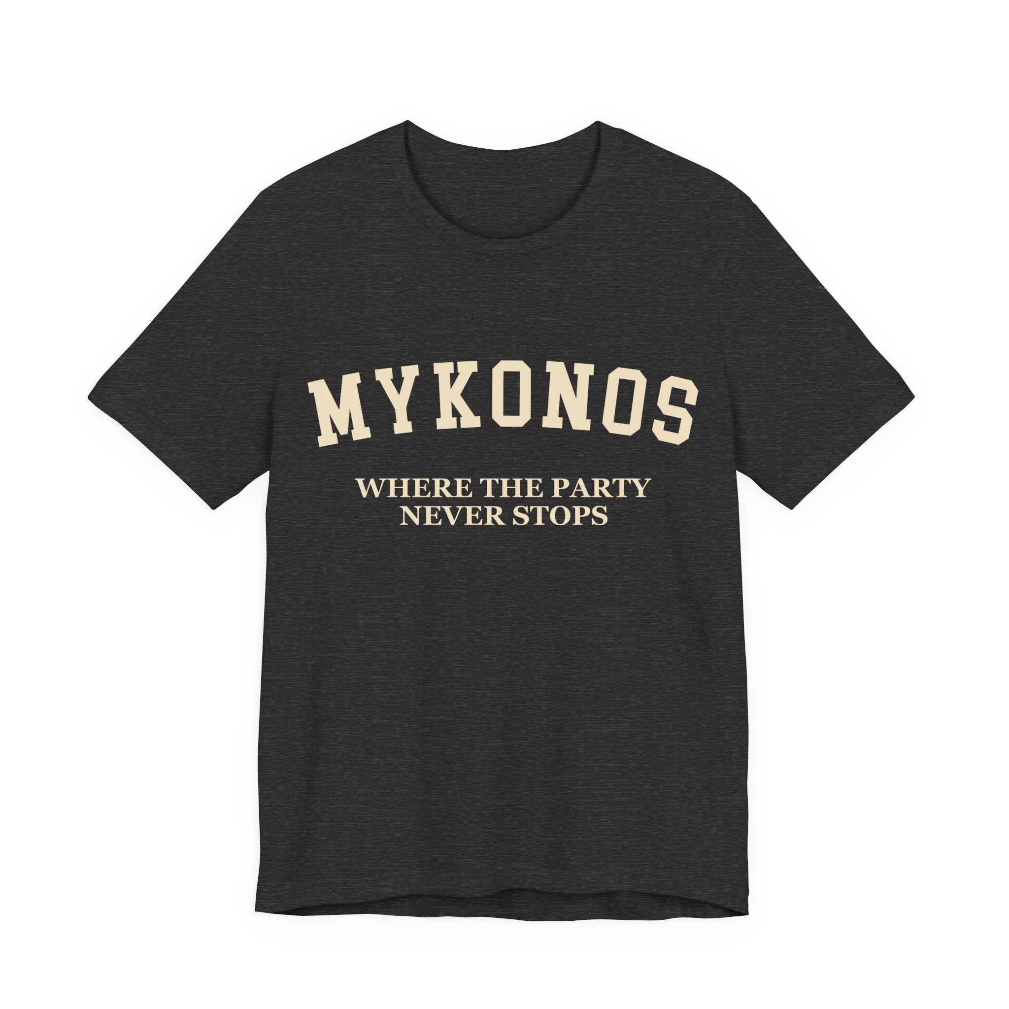Mykonos Collegiate — 100% Cotton Premium Unisex T-Shirt | BY CHARLES