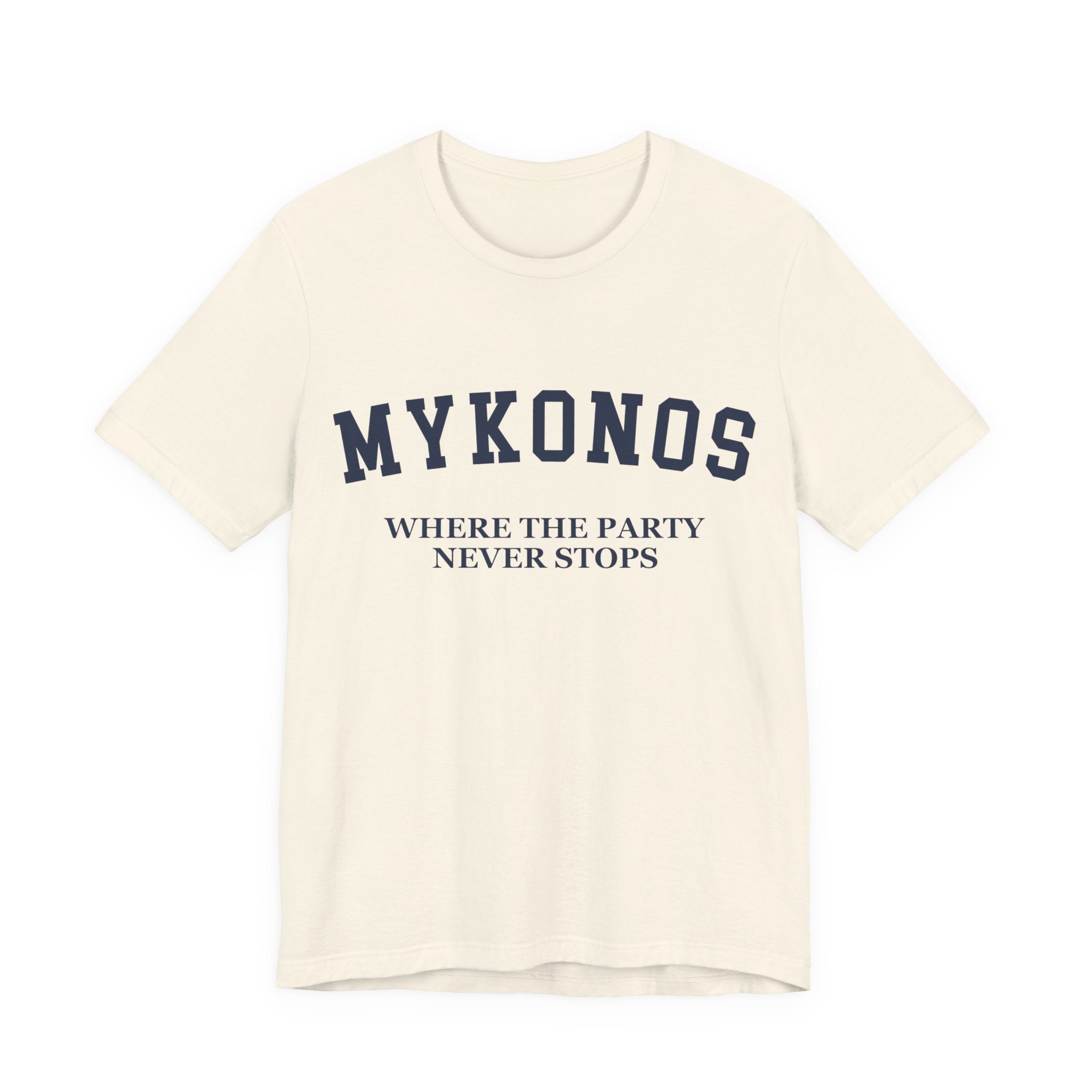 Mykonos Collegiate — 100% Cotton Premium Unisex T-Shirt | BY CHARLES