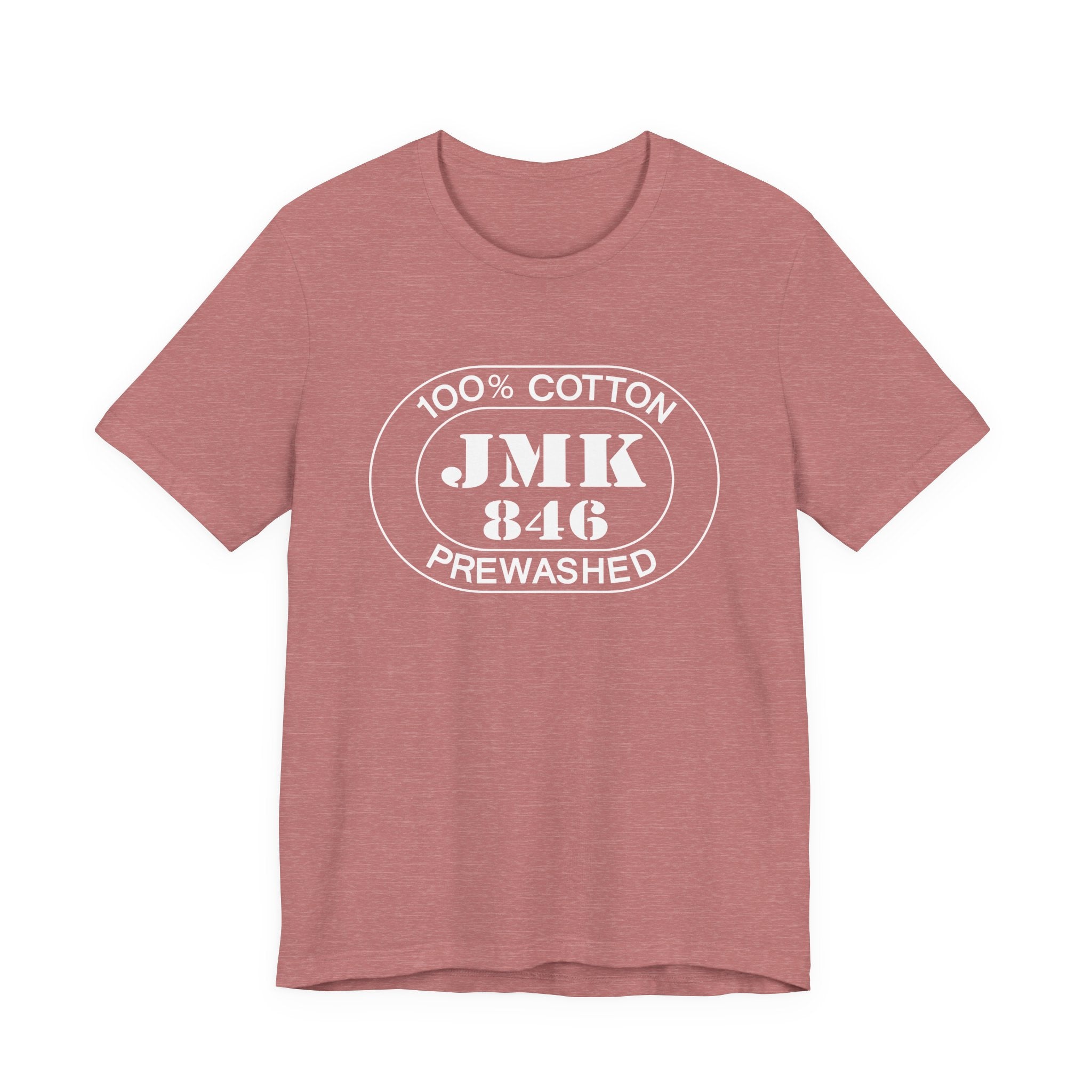 Mykonos Airport Oval tee in heather mauve, front view