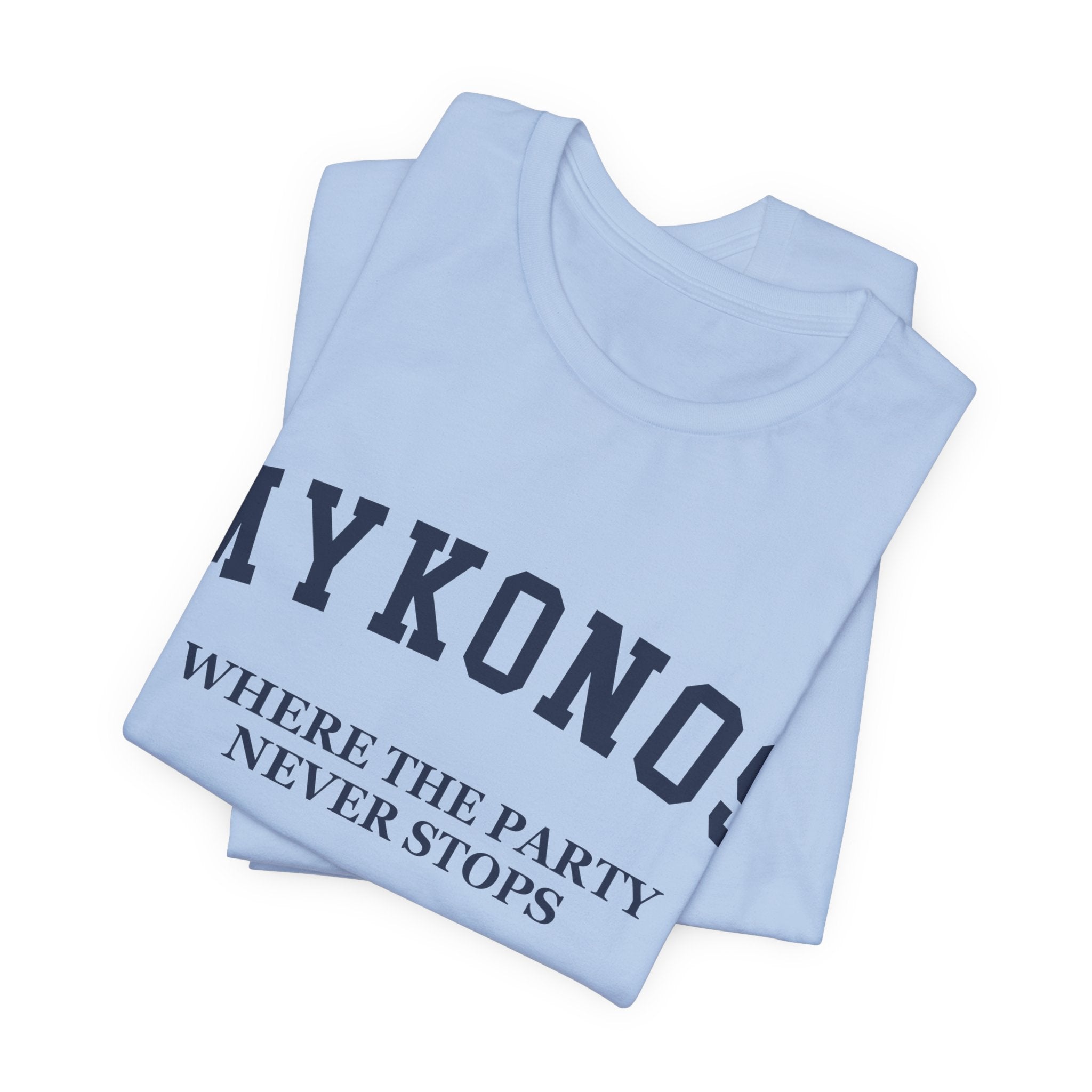 Mykonos Collegiate — 100% Cotton Premium Unisex T-Shirt | BY CHARLES